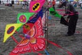 The seller of kites on parang tritis beach, Yogyakarta, Indonesia