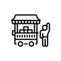 Black line icon for Sellers, merchant and sell