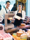 Sellers offering cheese