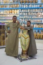 Sellers in the shop with Egyptian souvenirs