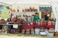 Sellers traditional Bulgarian pottery