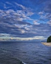 SELLIN, GERMANY - Beach with blue clouds in Sellin on the island of RÃÂ¼gen at the Baltic Sea