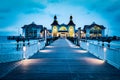 Sellin pier, Ruegen island, Germany at night