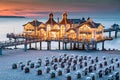 Sellin Pier at twilight, Baltic Sea, Germany Royalty Free Stock Photo