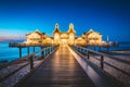 Sellin Pier at twilight, Baltic Sea, Germany Royalty Free Stock Photo