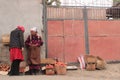 Selling apples in the streets