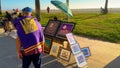 Selling Art at Ocean Front Walk in Venice Beach - LOS ANGELES, UNITED STATES - NOVEMBER 5, 2023