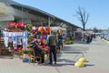 Selling of artificial flowers in Central Market, Gomel, Belarus. Absence of quarantine in country during pandemic declared by WHO Royalty Free Stock Photo
