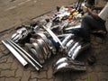Selling auto parts on the street, Kolkata