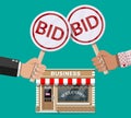 Selling or buying business on auction Royalty Free Stock Photo