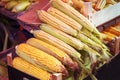Selling corn in the market, autumn harvest, Thanksgiving concept