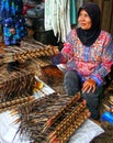 Selling Eels in Padang, Indonesia Royalty Free Stock Photo