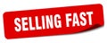 selling fast sticker. selling fast label Royalty Free Stock Photo