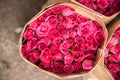 Selling flowers - A bouquet of red / pink roses wrapped in paper Royalty Free Stock Photo