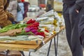 Selling flowers outdoors