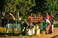 Selling food in the Mozambican national road