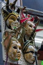 Selling of Four Colored Carnival Venice Masks Royalty Free Stock Photo