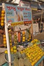 Selling Fruit Juice at a Street Market in India