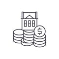 Selling a house line icon concept. Selling a house vector linear illustration, symbol, sign Royalty Free Stock Photo