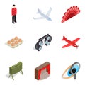 Selling icons set, isometric style Royalty Free Stock Photo