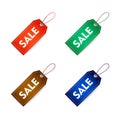 Tag label Sale Realistic Vector with Color Variations