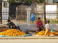 Selling mandarines Royalty Free Stock Photo