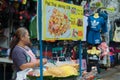 Selling Pad Thai Thai national noodles on a city stree. Bangkok, Thailand