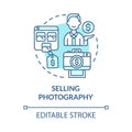 Selling photography blue concept icon Royalty Free Stock Photo