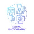 Selling photography blue gradient concept icon Royalty Free Stock Photo