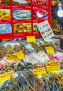 Selling selection of Thai seafood in China Town Bangkok Thailand