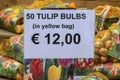 Selling Sign Tulips At Amsterdam The Netherlands 9-11-2021