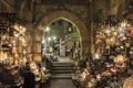 Selling souvenirs at the famous Khan el Khalili market in Old Cairo Royalty Free Stock Photo