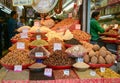 Selling spices at the market in Delhi, India