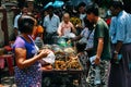 Selling street food in Yangon. Royalty Free Stock Photo