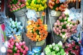 Selling sunny tulips souvenirs