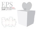 Heart Gift Box self lock template, Vector with die cut and laser cut lines Royalty Free Stock Photo