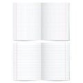 Sells and strips notebook paper sheets on white background.