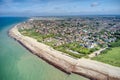 Selsey Bill West Sussex aerial view over south beach