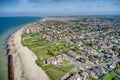 Selsey seaside resort aerial view over south beach
