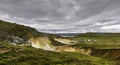 Seltun Geothermal Area, KrÃÂ½suvÃÂ­k, Iceland KRYSUVIK, ICELAND - AUGUST 28, 2019: Visitors at Seltun Geothermal Area