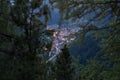 Selva di Val Gardena in the  Evening, the lights glowing in this Alpine Town. Wolkenstein in GrÃÂ¶den is a well known Royalty Free Stock Photo