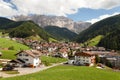 Selva Val Gardena or Wolkenstein and Gruppo di Sella Royalty Free Stock Photo