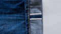 Selvedge Denim Closeups, Blue Jeans Royalty Free Stock Photo