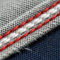 Selvedge features two parallel rows of stitching one in white and Royalty Free Stock Photo