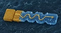 SEM image of a flexible microelectronic implant Royalty Free Stock Photo