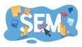SEM search engine marketing for business promotion Royalty Free Stock Photo