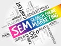 SEM Search Engine Marketing word cloud Royalty Free Stock Photo