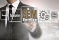 SEM Service businessman with city background concept Royalty Free Stock Photo