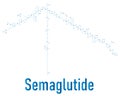 Semaglutide diabetes drug molecule, incretin agonist. Skeletal formula.