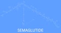 Semaglutide diabetes drug molecule. incretin agonist. Skeletal formula.